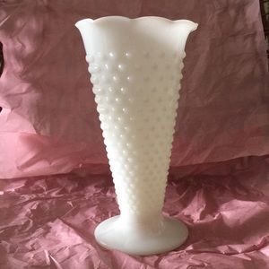 Hobnail milk glass Vase